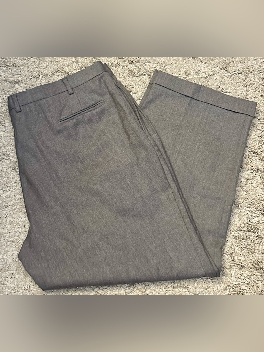 Brooks Brothers Men’s Size 42x27 Gray 4 Pocket Wide-Leg Cuffed Dress Pants